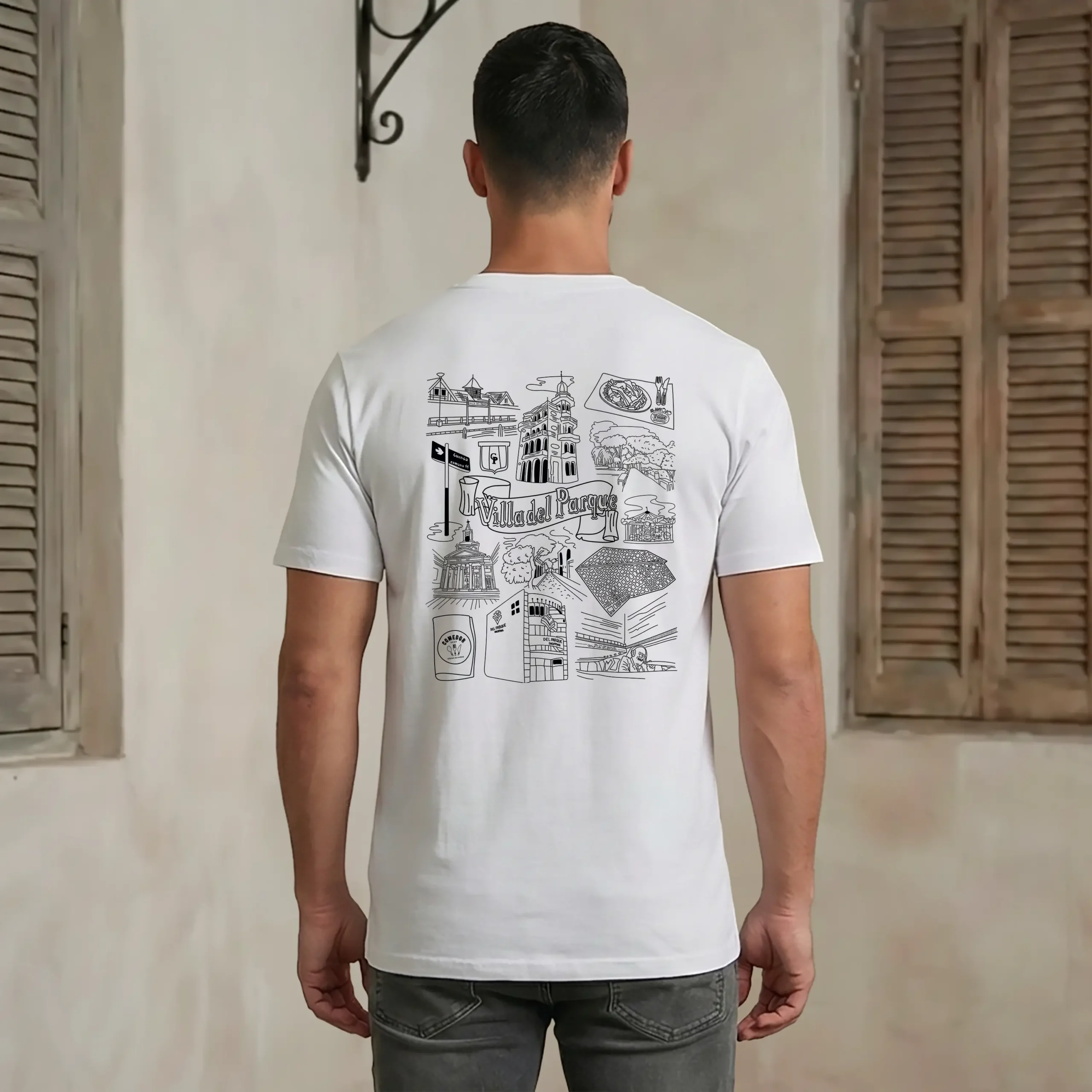 Barrios x Meldelceibo: Villa del Parque | Clásica | Estampa Espalda